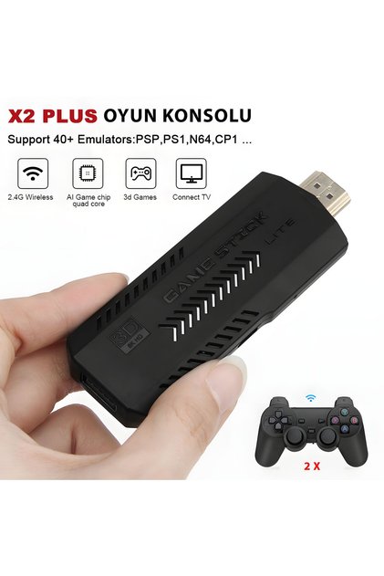 X2 Plus Game Stick Güncellenmiş Sürüm – Oyun Kartı İyileştirilmiş, Retro Atari Oyun Konsolu