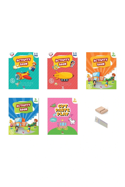 English Activity Books For Children 2-5 Ages -İngilizce Etkinlik Kitabı 5li +Tablet Standı+Okuma Ayr