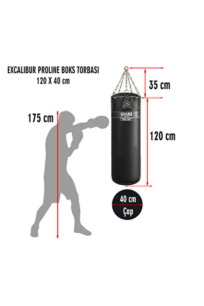 Excalibur Proline Salon Tipi Boks Torbası 120 x 40 cm Siyah