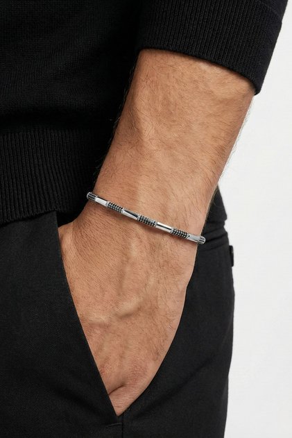 Gümüş Kaplan Charm Baseline Bileklik