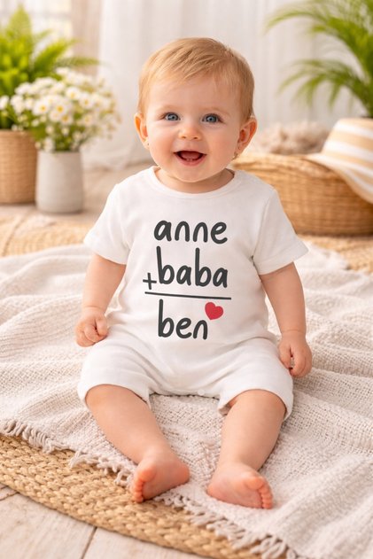 Unisex Organic White Mother Father Printed Side Snap Fastener 0-12 Months Baby Rompers