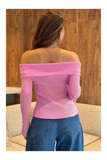 Women's Madonna Collar Corded Fabric Long Sleeve Blouse Nsa-58003