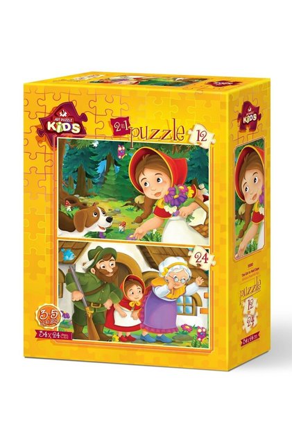 Art Children's Puzzle Red Caped Girl 12+24 Piece Puzzle