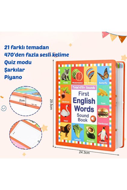 First English Words Sound Book İngilizce Konuşan Sesli Kitap