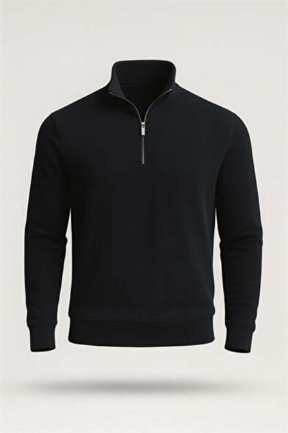 Valiberta Lars Selanik Örme Kumaş Yarım Fermuar Erkek Sweatshirt