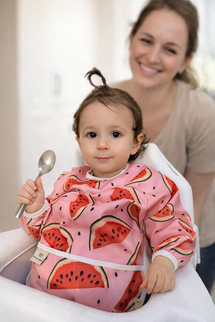 Waterproof Easy to Clean Long Sleeve Activity and Feeding Bib / Baby Feeding Bib 6-24 Months