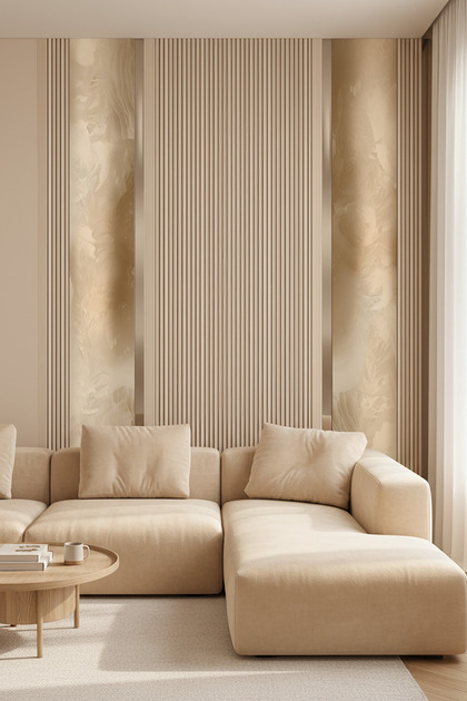 dreamwall Çizgili Modern Panel Tek Parça Tekstil Duvar Kağıdı
