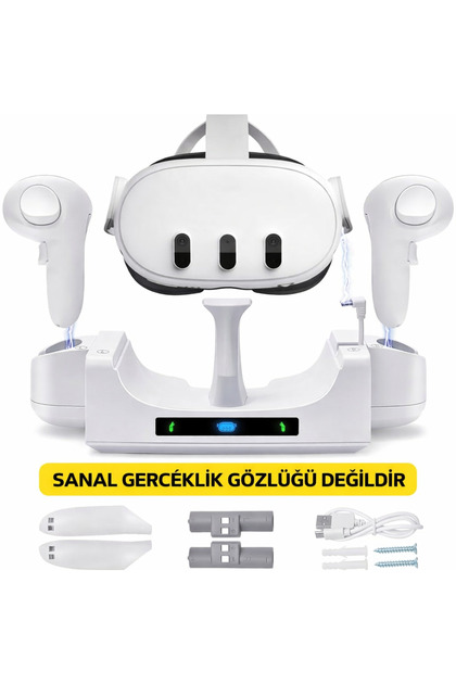 cosmostech Meta Quest 3/3S Uyumlu Şarj İstasyonu – VR Gözlük