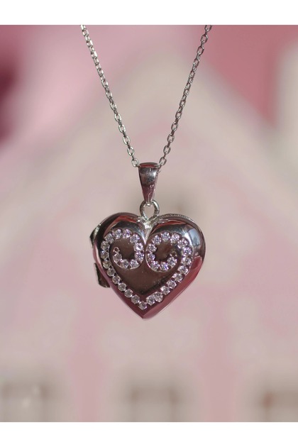 Nutcracker Clara Sugar Plum Taşlı Locket Kolye 925 Gümüş-gümüş Kaplama