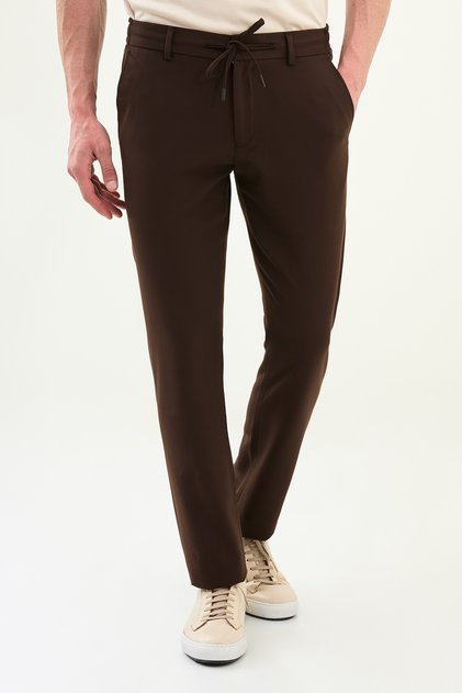 Ravne Super Slim fit muške pantalone sa vezicama, braon - 38343.26Y