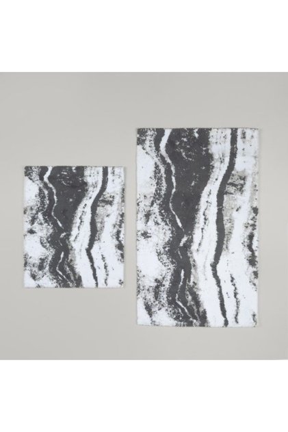Stone 2-Piece 60X100 / 50X60 cm Bathroom Mat Set Gray