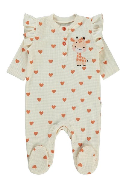 Heart Giraffe Booties 1-6 Months Jumpsuit - Elephant Gray 1-3 Months