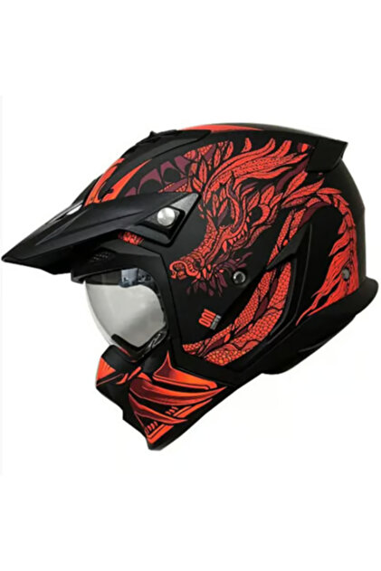 Axxis Motosiklet Kaskı Hunter SV Oni B5 Matt Red Sport Moduler