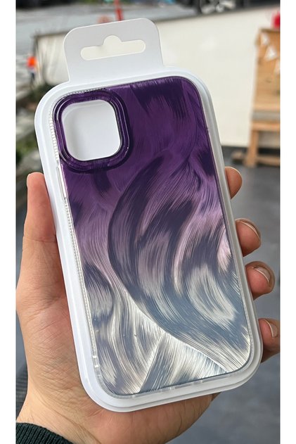 iPhone 11 Compatible | Feather Pink Wave Pattern Phone Case – Shiny Textured, Shock-Absorbing Cover — Color: