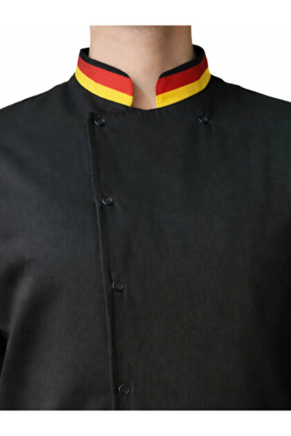 Chef Jacket – Germany Colors Collar Detail Unisex Long Sleeve Chef Kitchen Uniform