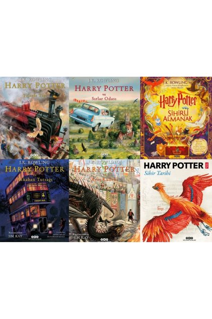 Harry Potter Resimli Özel Baskı Ciltli Set Sihir Tarihi Sihirli Almanak Felsefe Taşı Sırlar Odası