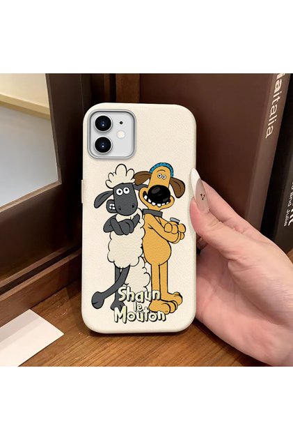 iPhone 11 Compatible White Leather Textured Silicone Protects Camera Shock-Absorbing Case Cartoon