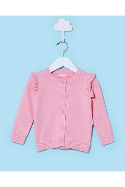 Infant Girls Pink Front Open Shacket
