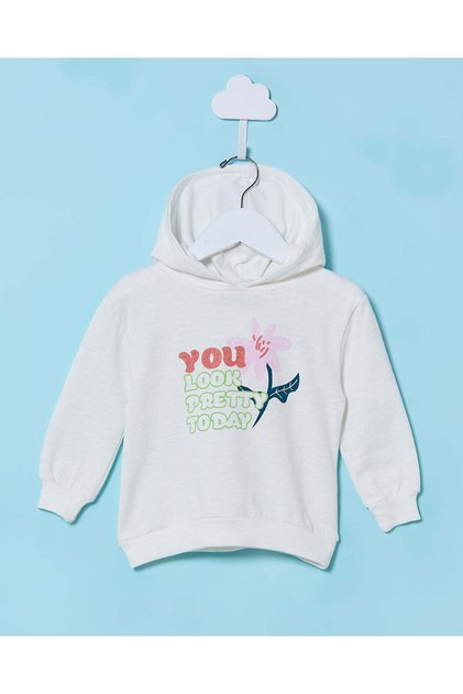 Infant Boys White Printed Sweatshirt