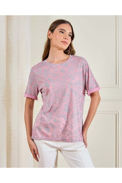 Women Pink Printed T-Shirt