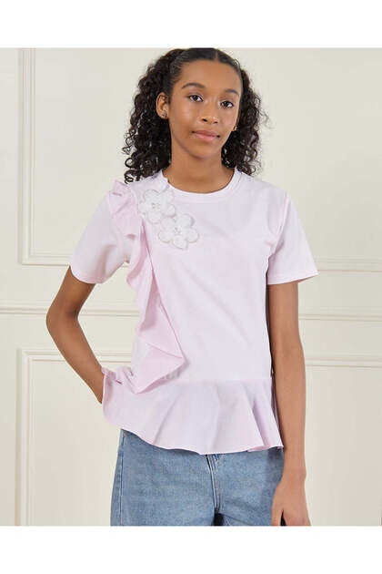 Senior Girls Pink Embellished Top