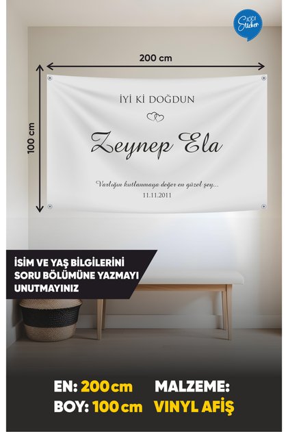 Birthday Celebration Vinyl Banner 200X100 cm