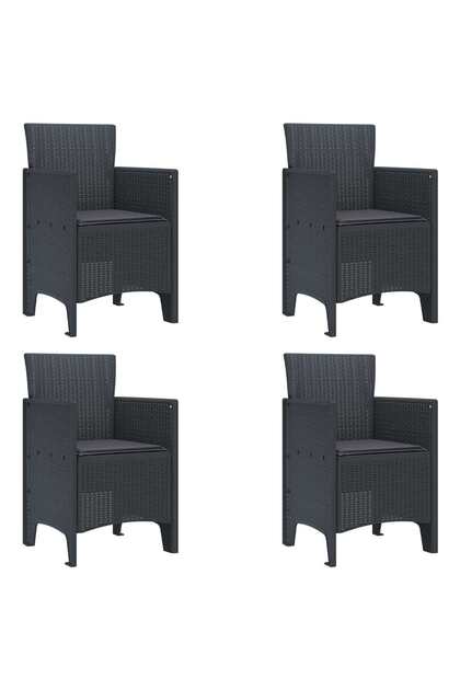 Scaun pentru Grădină 4 pcs Antracit Dimensiune: 53 x 49 x 85 cm