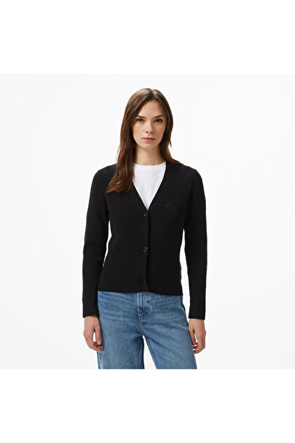 Kadın Siyah Regular Fit Hırka