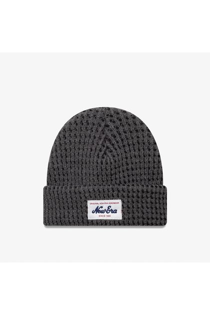 Short Waffle Skull Unisex Gray Beanie