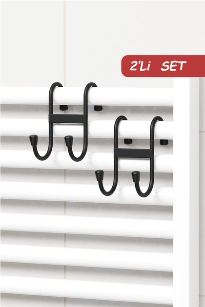 2 Adet Çift Kancalı Havlupan Askısı Banyo Mutfak Metal Askılık Havlupan Askı Organizer
