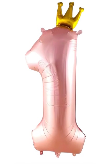 Gold Crown Detailed 1 Year Old Balloon 109-46 cm 1 Piece