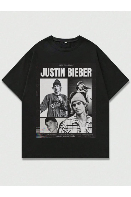 MAGORS Justin Bieber Printed Unisex Oversize Cut 100% Cotton Crew