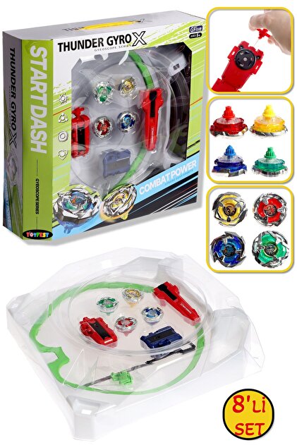 TOYFEST Beyblade X Battle Arena Uyumlu Thunder Gyro X 4 Adet Savaş