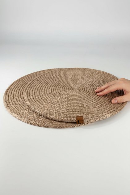 2-Piece American Serving Set, Runner, Presentation Tray Set, Mesh Plate with Fireproof Bottom, Wicker