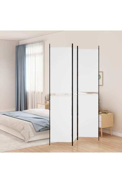 3-Panel Room Divider White 150x220 cm Fabric