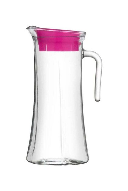 Glass Refrigerator Pitcher with Lid 1400 ml Pink/Clear