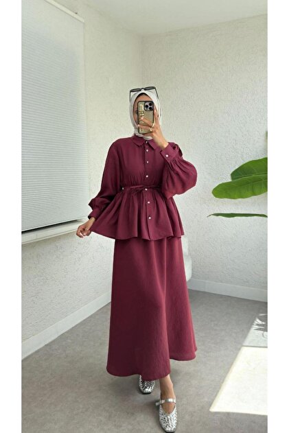 Women's Shirt Skirt Bottom-Top Set