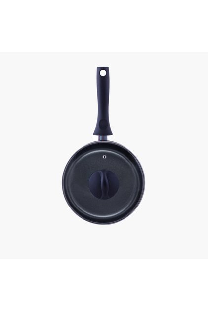 Rosso Aluminium Saucepan With Glass Lid - 18 cm
