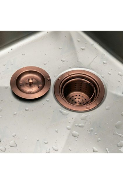 Paslanmaz Çelik Bronz Derin Sepetli Sızdırmaz Kapaklı Lavabo Süzgeci, Koku önleyici Eviye Sifonu