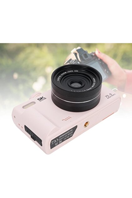 KAZEMTECH 5K Dijital Retro Video Kamera 75MP 18X Zoom Flaşlı (64GB