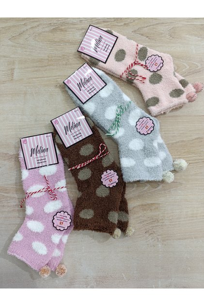 Ev Socks Soft with Ankle Pompons 4 Pairs