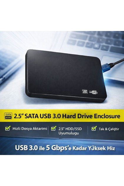USB 3.0 2.5” Sata Hdd Ssd External Disk Enclosure | Notebook Hard Disk Box | Don'T Start It | High Speed