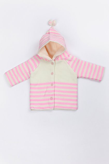 Newborn Hooded Knitwear Unisex Pompom Baby Cardigan 0/6 Months