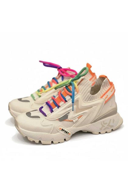 Kadın Sneaker Yüksek Taban Bağcıklı Spor Ayakkabı