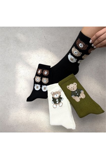 Teddy Bear Socks 3-Pack