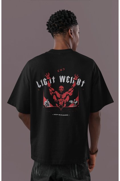 Custom Design Ronnie Coleman Light Weight Back Printed Unisex Oversized Bodybuilding Fitness T-Shirt