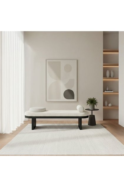 modern bench puf ayaklı minderli 140 cm