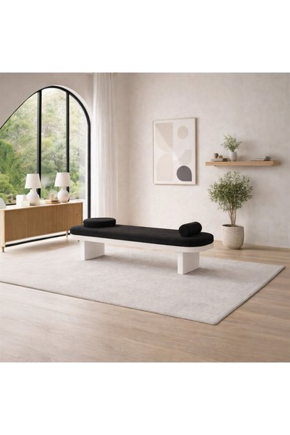 modern bench puf ayaklı minderli 140 cm
