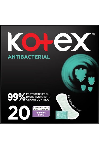 Antibacterial Panty Liners, 99% Protection from Bacteria Growth, Long Size, 20 Daily Panty Lin
