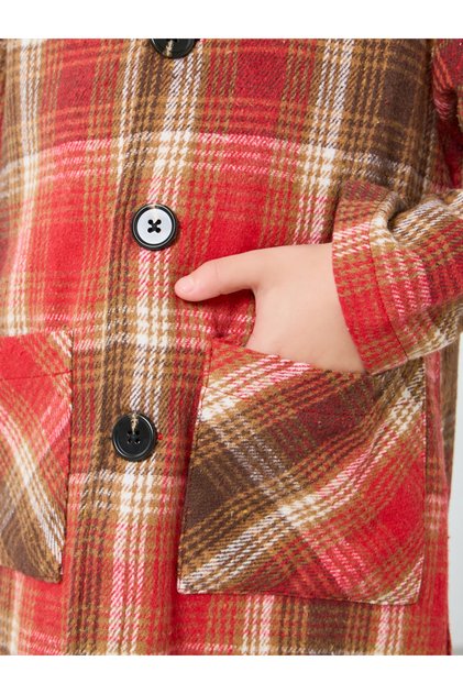 Boys Checked Longline Coat
